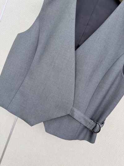 Brunello Cucinelli Belted Sleeveless Vest in Navy