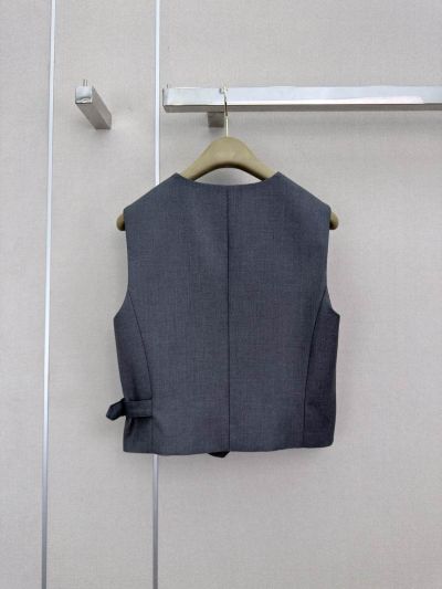 Brunello Cucinelli Belted Sleeveless Vest in Navy