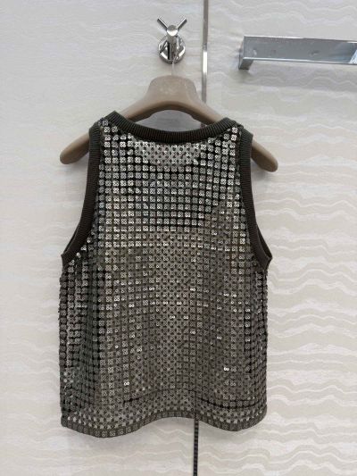 Brunello Cucinelli Embroidered Linen Top in Black