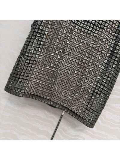 Brunello Cucinelli Embroidered Linen Top in Black