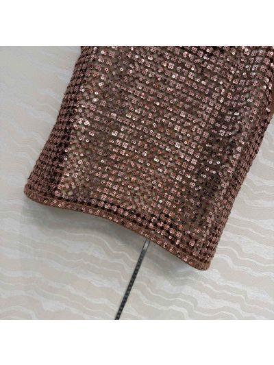 Brunello Cucinelli Embroidered Linen Top in Brown