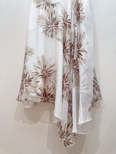 Brunello Cucinelli Silk A-Line Skirt in White