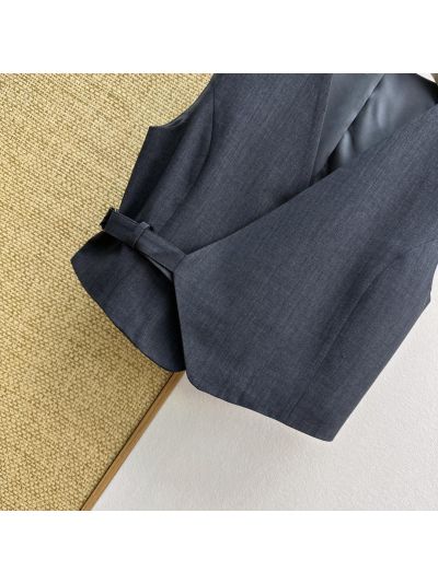 Brunello Cucinelli Sleeveless Pleated Set in Navy