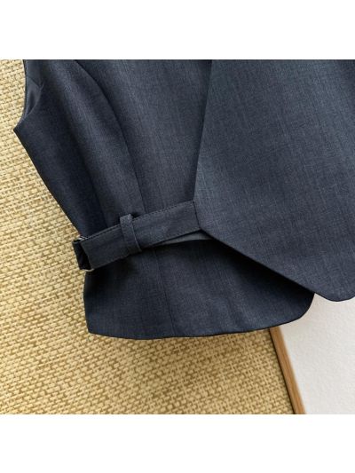 Brunello Cucinelli Sleeveless Pleated Set in Navy