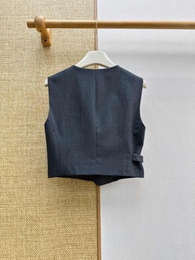 Brunello Cucinelli Sleeveless Pleated Set in Navy