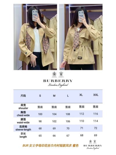 Burberry Belted Monogram Trench Coat in Beige