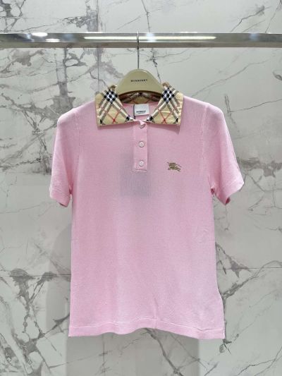Burberry Embroidered Denim Skirt in Pink