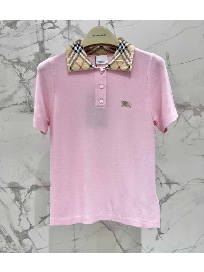 Burberry Embroidered Denim Skirt in Pink