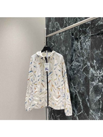 Burberry Hooded Drawstring Coat in Multicolor