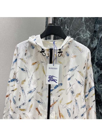 Burberry Hooded Drawstring Coat in Multicolor