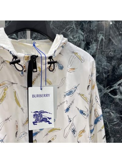 Burberry Hooded Drawstring Coat in Multicolor