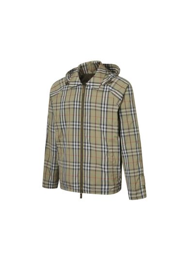 Burberry Hooded Plaid Jacket in Multicolor