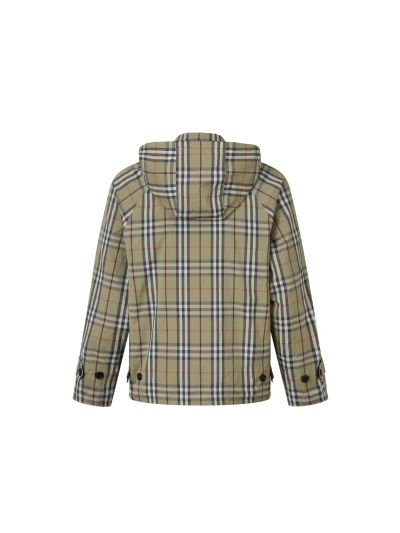 Burberry Hooded Plaid Jacket in Multicolor
