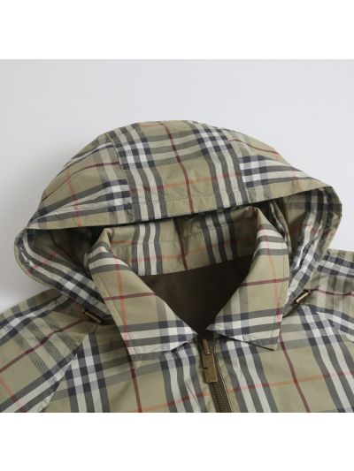 Burberry Hooded Plaid Jacket in Multicolor
