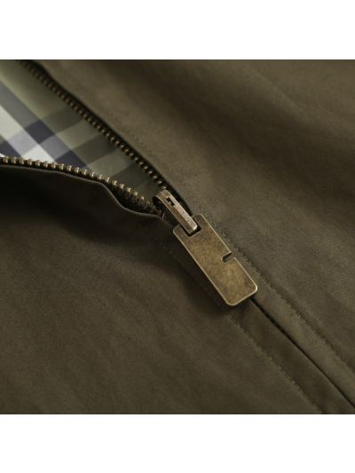 Burberry Hooded Plaid Jacket in Olive