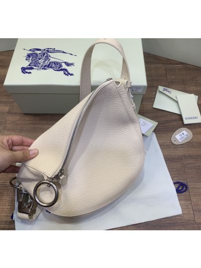 Burberry Knight Small Pink Leather Zip Shoulder Bag