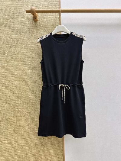 Burberry Plaid Belted Dress in Navy