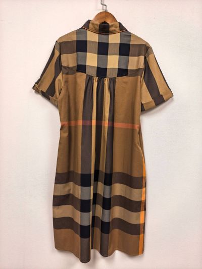 Burberry Plaid Button-Front Dress in Multicolor