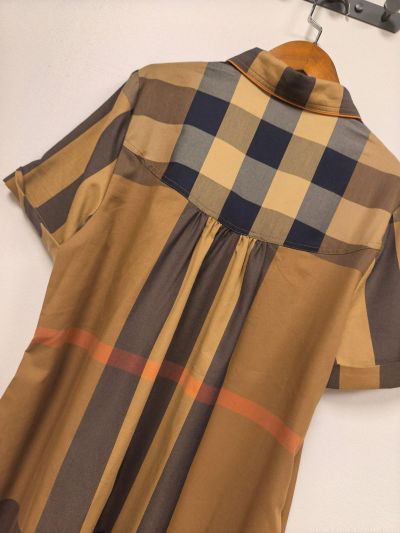 Burberry Plaid Button-Front Dress in Multicolor