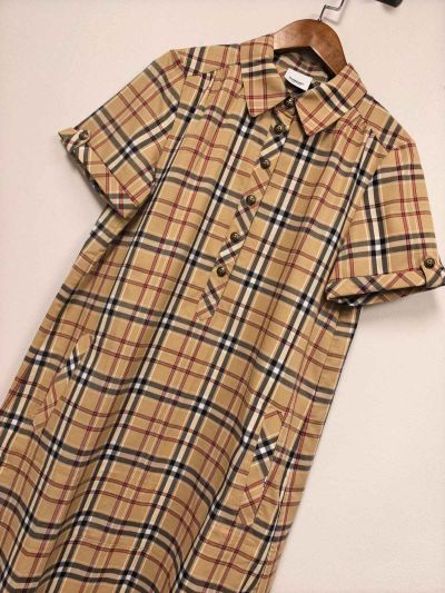 Burberry Plaid Button-Front Dress in Multicolor
