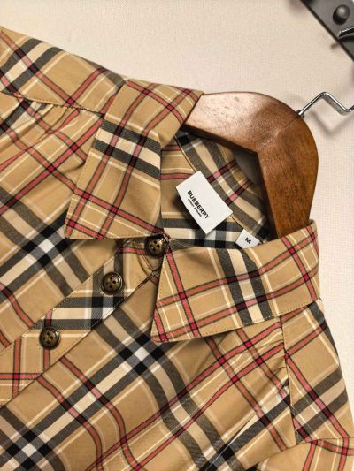 Burberry Plaid Button-Front Dress in Multicolor