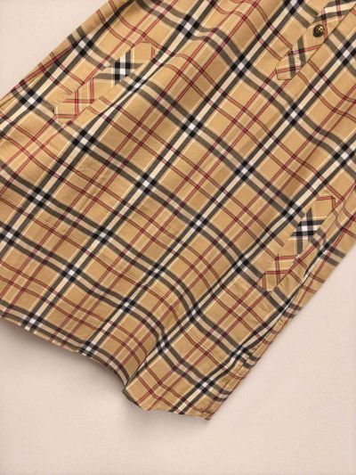 Burberry Plaid Button-Front Dress in Multicolor