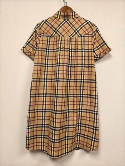 Burberry Plaid Button-Front Dress in Multicolor