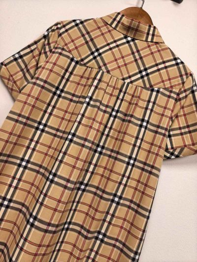 Burberry Plaid Button-Front Dress in Multicolor