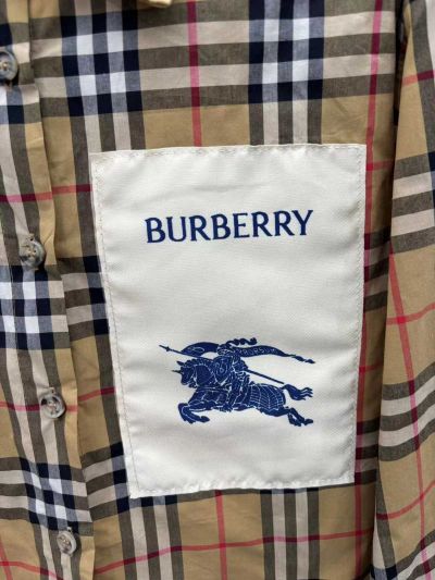 Burberry Plaid Button-Front Shirt in Beige