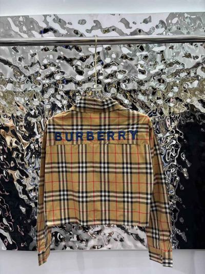 Burberry Plaid Button-Front Shirt in Beige