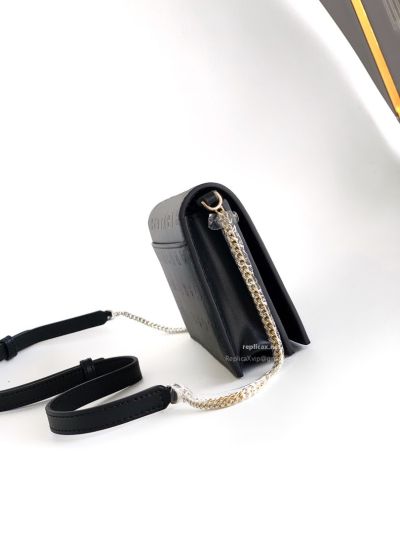Bvlgari Infinitum Logo Chain Wallet Black Calfskin