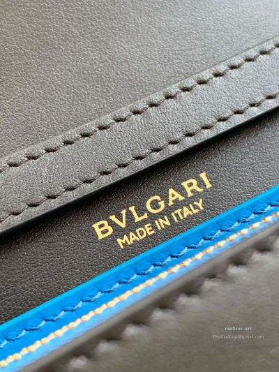 Bvlgari Infinitum Logo Chain Wallet Black Calfskin