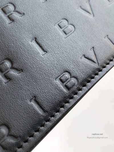 Bvlgari Infinitum Logo Chain Wallet Black Calfskin