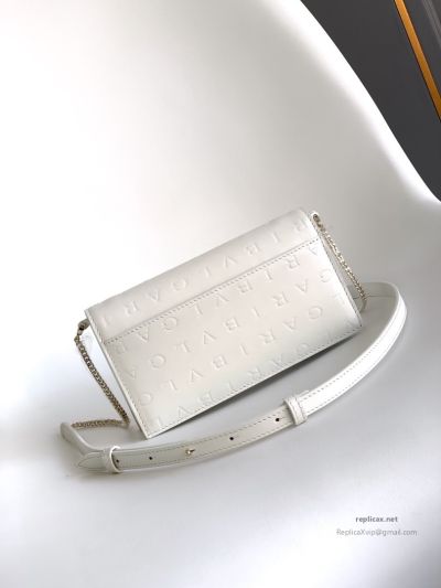 Bvlgari Infinitum Logo Chain Wallet Diamond White Calfskin