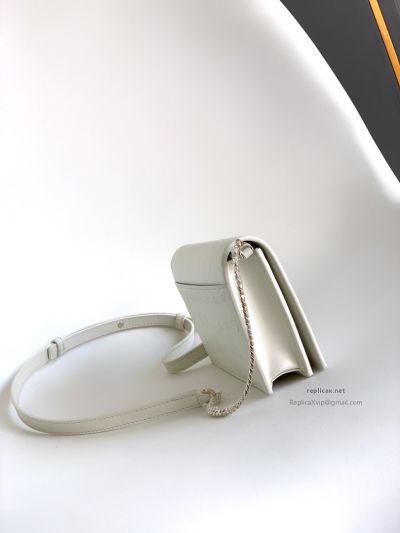 Bvlgari Infinitum Logo Chain Wallet Diamond White Calfskin
