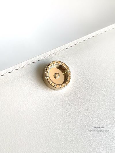 Bvlgari Infinitum Logo Chain Wallet Diamond White Calfskin