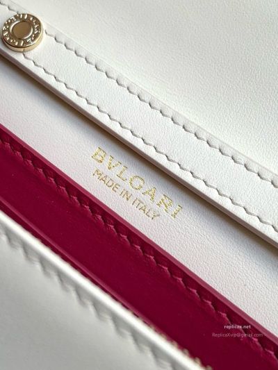 Bvlgari Infinitum Logo Chain Wallet Diamond White Calfskin
