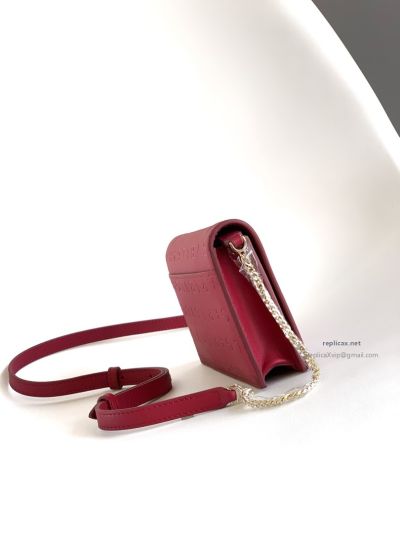 Bvlgari Infinitum Logo Chain Wallet Spinel Pink Calfskin