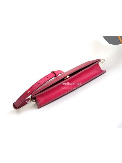Bvlgari Infinitum Logo Chain Wallet Spinel Pink Calfskin