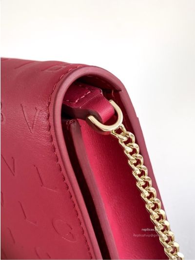 Bvlgari Infinitum Logo Chain Wallet Spinel Pink Calfskin