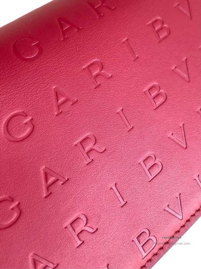 Bvlgari Infinitum Logo Chain Wallet Spinel Pink Calfskin
