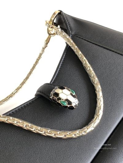 Bvlgari Serpenti Baia Small Shoulder Bag Black Urban Calfskin