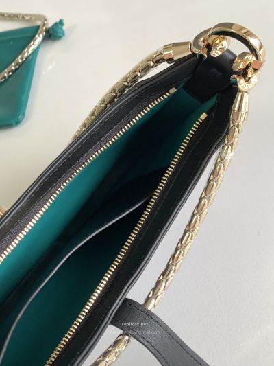 Bvlgari Serpenti Baia Small Shoulder Bag Black Urban Calfskin