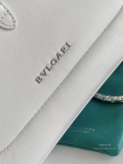 Bvlgari Serpenti Baia Small Shoulder Bag Diamond White Urban Calfskin