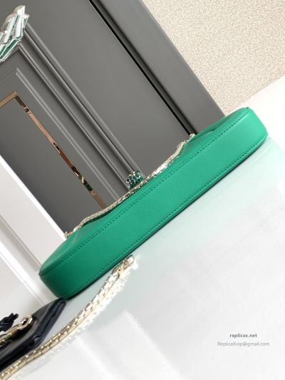 Bvlgari Serpenti Baia Small Shoulder Bag Emerald Green Urban Calfskin