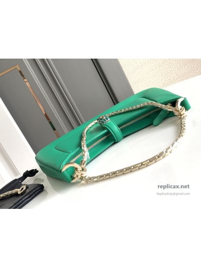 Bvlgari Serpenti Baia Small Shoulder Bag Emerald Green Urban Calfskin