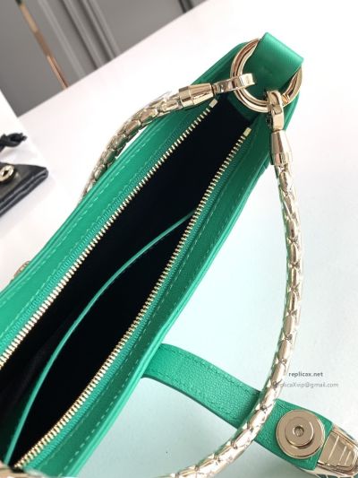 Bvlgari Serpenti Baia Small Shoulder Bag Emerald Green Urban Calfskin