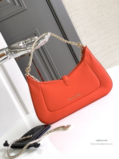 Bvlgari Serpenti Baia Small Shoulder Bag Orange Urban Calfskin