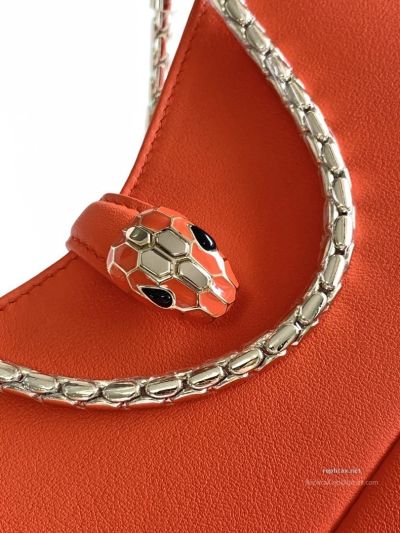 Bvlgari Serpenti Baia Small Shoulder Bag Orange Urban Calfskin