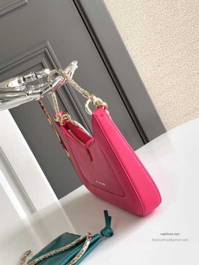 Bvlgari Serpenti Baia Small Shoulder Bag Rose Red Urban Calfskin